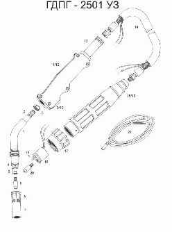 Горелка для полуавтоматической сварки ГДПГ - 2501 "ЕВРО"