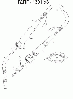 Горелка для полуавтоматической сварки ГДПГ - 1501 "ЕВРО"