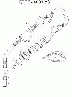 Горелка для полуавтоматической сварки ГДПГ - 4601 "ЕВРО"